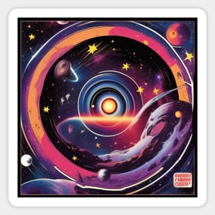 Futuristic Galaxy Record Store Vinyl LP Music Cover Sticker